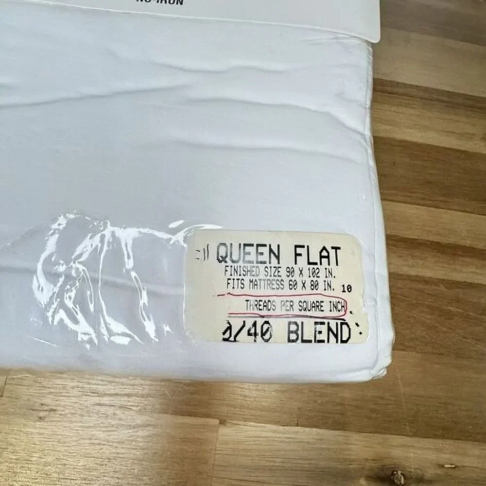 NOS Ralph Lauren The Polo Sheet QUEEN FLAT Sheet 250 TC Pima Ctn White Irregular